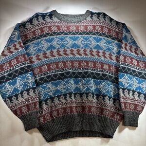 Men's Vintage Cambridge Classics‎  Fair Isle Wool Blend Sweater Nordic